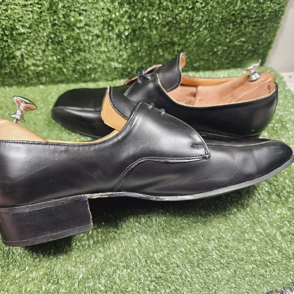 Vintage John‎ Fluevog George Cox Black Leather Dress Shoes Made In England US 12